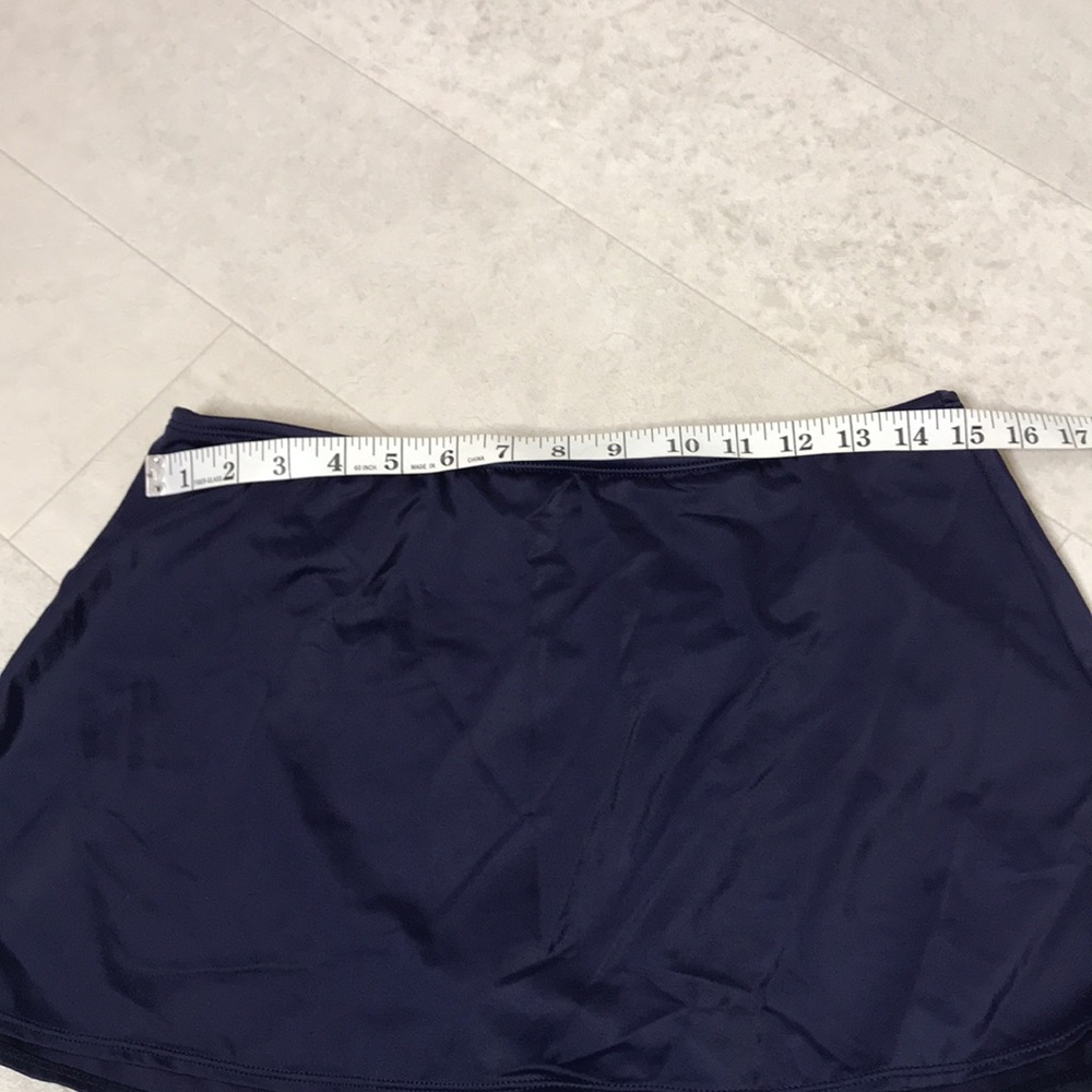 Liz Claiborne Swim Skirt Sz M Blue Skort Navy - Picture 4 of 7
